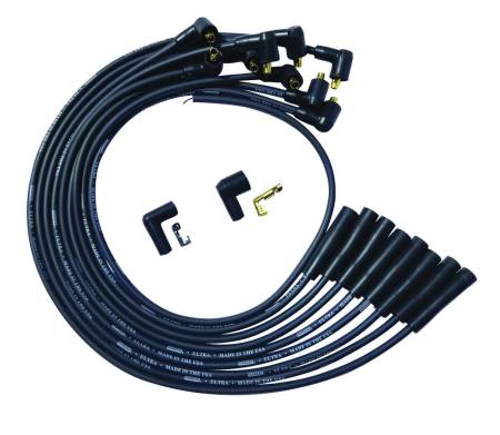 Moroso - Moroso 51041 - Wire Set Moroso Ultra BBC Ovc Str Plug & 90 Non HEI Unslvd, Black Wire