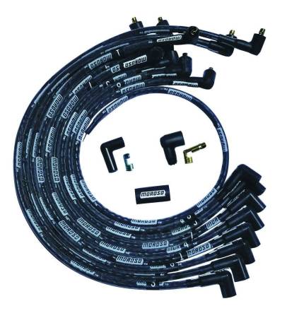 Moroso - Moroso 51526 - Wire Set Moroso Ultra SBC Ovc Sleeved 90 Deg Plug Non HEI Black Wire