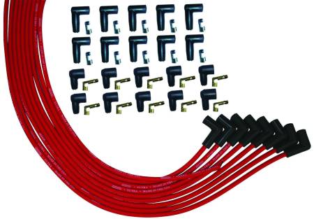 Moroso - Moroso 52005 - Wire Set Moroso Ultra V8 Univ 90 Deg Plug HEI And Non HEI Red Wire