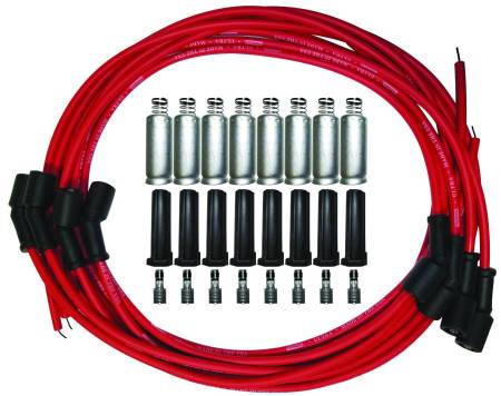 Moroso - Moroso 52011 - Wire Set Moroso Ultra Universal GM LS, 135 Deg Plug Boots, Red Wire