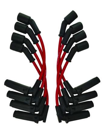 Moroso - Moroso 52034 - Wire Set Moroso Ultra GM LS 11 Inch Long Spark Plug Wire Set Unsleeved Coil-On-Plug 90 Deg, Red Wire