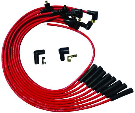 Moroso - Moroso 52041 - Wire Set Moroso Ultra BBC Over The Valve Cover Str Plug Boots Non Hei, Red Wire