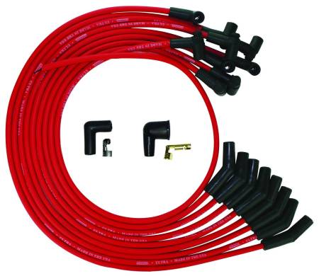 Moroso - Moroso 52072 - Wire Set Moroso Ultra SB Ford 351W 135 Deg Plug Boots Hei, Red Wire