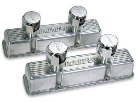 Moroso - Moroso 68380 - Valve Covers, SBC, Cast, Both Valve Covers Have 2 Breathers