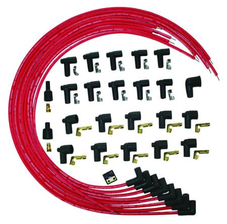 Moroso - Moroso 73219 - Ignition Wire Set, Blue Max, Universal, Red, 90 Degree