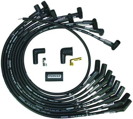 Moroso - Moroso 73718 - Ignition Wire Set, Ultra 40, Unsleeved, Ford 302, Black