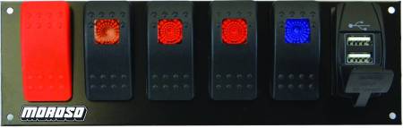 Moroso - Moroso 74195 - Switch Panel, Rocker Led With USB