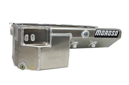 Moroso - Moroso 20486 - Oil Pan, BBC Mark IV, Double Power Kick Outs, -16AN Ext. Pick Up, 8 Inch Deep, Windage Tray