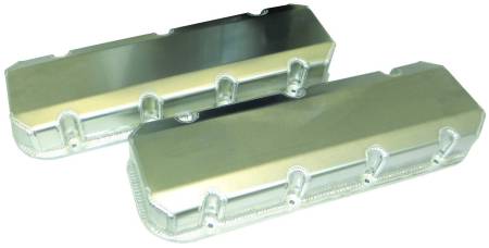 Moroso - Moroso 68479 - Valve Covers, BBC, 3 Inch Tall, Pockets On Exhaust & Intake, Fabricated Aluminum, Non Logoed