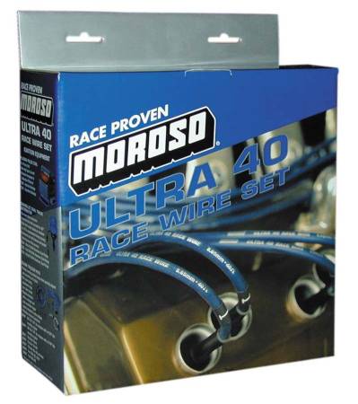 Moroso - Moroso 73672 - Ignition Wire Set, Ultra 40, Unsleeved, BBC, HEI, Crab Cap, Blue