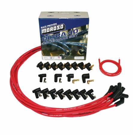 Moroso - Moroso 73836 - Ignition Wire Set, Ultra 40, Univ, 135 Boots, Red