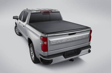 GM Accessories - GM Accessories 87816007 - Short Bed Soft Roll-Up Tonneau Cover with Chevrolet Bowtie Logo [2019+ Silverado 1500]