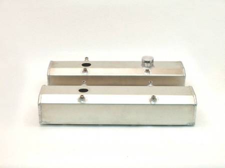 Canton - Canton 65-201 - Valve Covers, Sbc Fabbed Alum W/Fill & Pcv Ports.