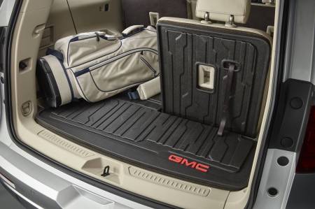 GM Accessories - GM Accessories 84938211 - Integrated Cargo Liner in Jet Black with GMC Logo [2017+ Acadia]