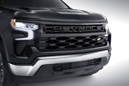 GM Accessories - GM Accessories 84938575 - Grille in Black with Chevrolet Script Lettering in Gloss Black (for Vehicles without HD Surround Vision Camera) [2022 Silverado]