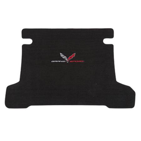 GM Accessories - GM Accessories 23382978 - Cargo Area Premium Carpeted Mat in Jet Black with Grand Sport Logo [C7 Corvette]
