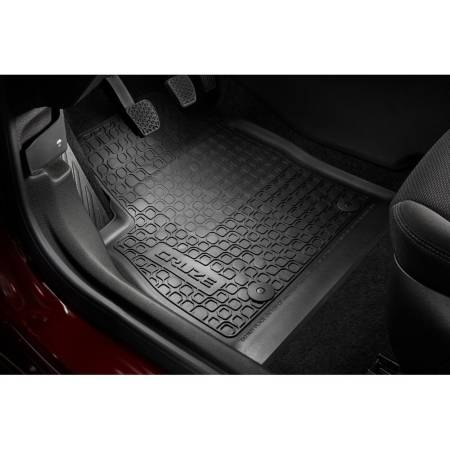 GM Accessories - GM Accessories 39109943 - Front and Rear Premium All-Weather Floor Mats in Jet Black with Cruze Script [Cruze]