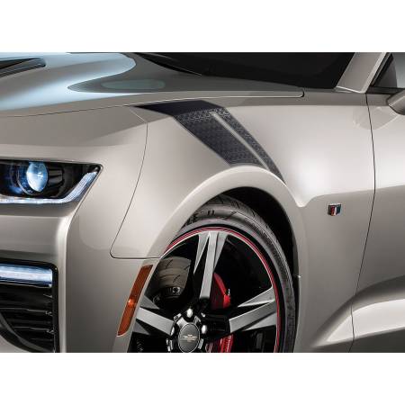 GM Accessories - GM Accessories 84684591 - Fender Hash Stripe Package in Carbon Flash Metallic [2018-24 Camaro]