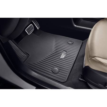 GM Accessories - GM Accessories 84988006 - First and Second-Row Premium All-Weather Floor Mats in Jet Black with Cadillac Logo [2020+ XT6]