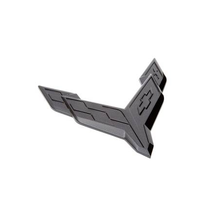 GM Accessories - GM Accessories 86563245 - C8 Corvette Front Crossed Flags Emblem in Carbon Flash Metallic