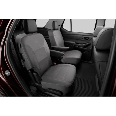 GM Accessories - GM Accessories 84114087 - Rear Seat Cover Set in Jet Black with Gray Stitching (Second-Row Captains Chairs) [2018-2020 Traverse]