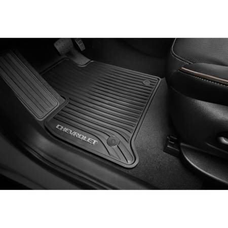 GM Accessories - GM Accessories 84162515 - Front-Row Premium All-Weather Floor Mats in Jet Black with Chevrolet Script [2018-2020 Traverse]
