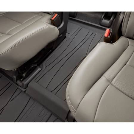 GM Accessories - GM Accessories 84202829 - Third-Row One-Piece Premium All-Weather Floor Liner In Ebony (For Models With Second-Row Captain's Chairs)