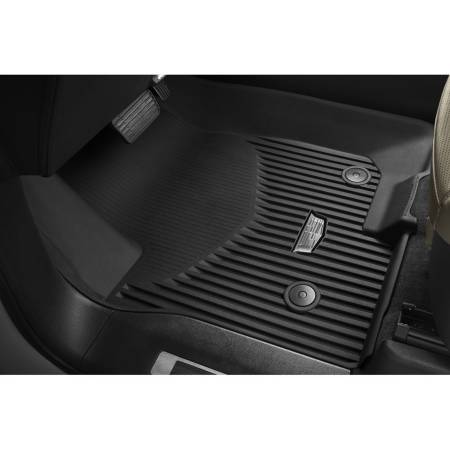 GM Accessories - GM Accessories 84999862 - First Row Premium All Weather Floor Liners in Jet Black with Cadillac Logo [2021+ Escalade]