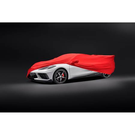 GM Accessories - GM Accessories 84865966 - Premium Indoor Car Cover in Red with Embossed C8 Corvette Stingray Logo