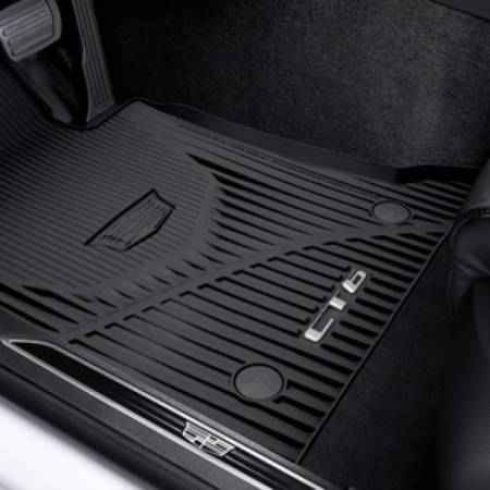 GM Accessories - GM Accessories 84025489 - First And Second-Row Premium All-Weather Floor Mats In Jet Black With Cadillac Logo And CT6 Script