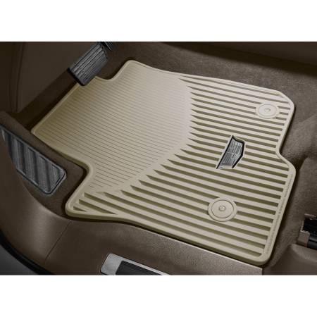 GM Accessories - GM Accessories 84997562 - First Row Premium All Weather Floor Mats in Whisper Beige with Cadillac Logo [2021+ Escalade]