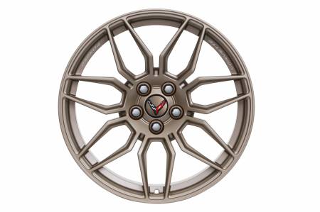 GM Accessories - GM Accessories 86506454 - C8 Z06 Corvette 21x13-Inch Forged Aluminum Spider-Design Front Wheel in Tech Bronze