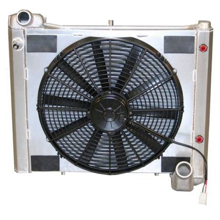 DeWitts - DeWitts DWR32-4139061A - 1961-62 Corvette, Cross Flow Automatic Aluminum Single 16" Spal Fan & wiring