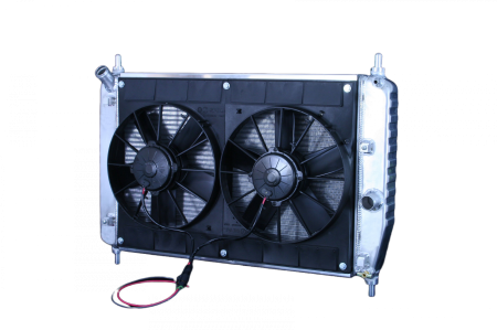 DeWitts - DeWitts DWR32-4139105M - 2005-13 Corvette, 2 row 1" tube Manual Trans, dual 11" Spal fans