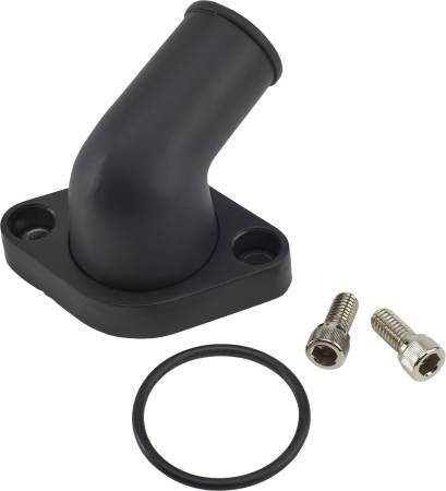 DeWitts - DeWitts DWR32-1724 - Small/Big Block Chevy Aluminum 15 Degree Swivel Water Neck, Black