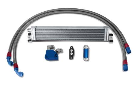 DeWitts - DeWitts DWR32-8119001ES212 - 2014-19 Corvette C7 Add On Oil Cooler Kit with Cooler, Adapter Block with 212 T-Stat and Hoses