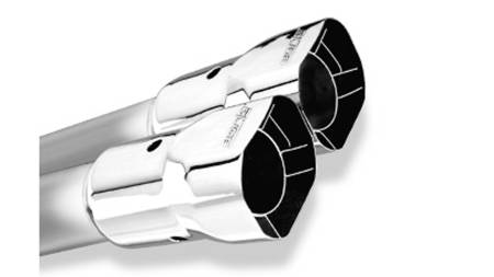 Borla Exhaust - Borla Exhaust 20233 - Universal Exhaust Tip T-304 Stainless Steel 2.5" Inlet - 2.88" x 3.38" Dual Square-Cut Intercooled Outlet - 14" Long Tip. Set Screw Mounting Method. Set Screw Included.