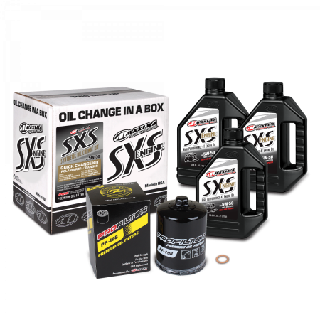 Maxima Racing Oils - Maxima Racing Oils 90-189013 - SxS Quick Change Kit 5W-50 Synthetic w/ Black Filter