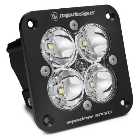 Baja Designs - Baja Designs 551001 - Flush Mount LED Spot Clear Black Squadron Sport Baja Designs