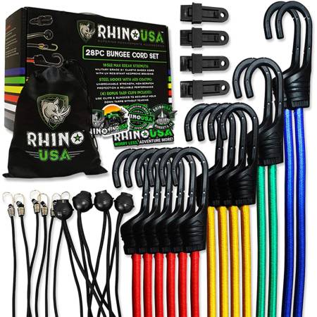 Rhino USA - Rhino USA RHINO-28-BNGE - 28 Piece Bungee Cord Set