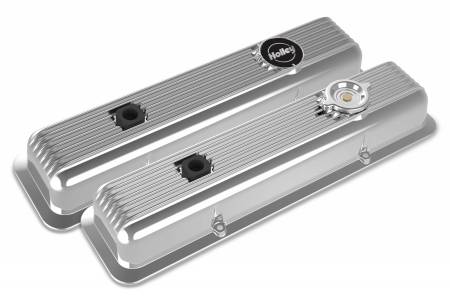 Holley - Holley 241-137 - Valve Covers - Muscle Series - Finned - Sbc - Polished