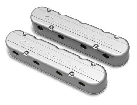 Holley - Holley 241-175 - 2-Piece "Chevrolet" Script Valve Cover - Gen Iii/Iv Ls - Natural