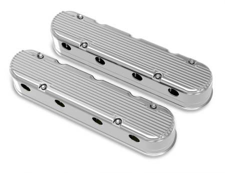 Holley - Holley 241-181 - 2-Piece Finned Valve Cover - Gen Iii/Iv Ls - Polished