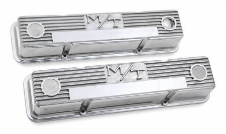 Holley - Holley 241-82 - M/T Valve Covers - Vintage Style - Finned - Sbc - Polished