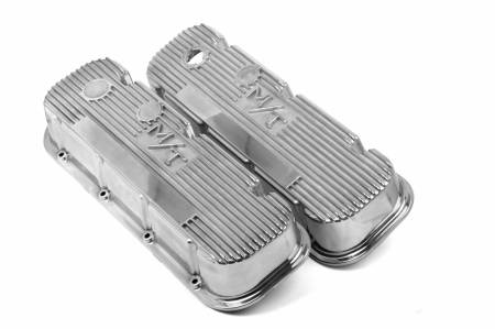 Holley - Holley 241-84 - M/T Valve Covers - Vintage Style - Finned - Bbc - Polished