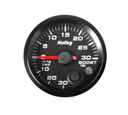 Holley - Holley 26-606 - 2-1/16 Analog Style Boost/Vacuum Gauge-Black