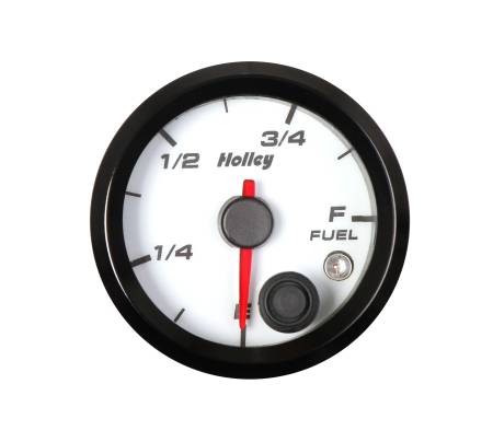 Holley - Holley 26-614W - 2-1/16 Analog Style Fuel Level Gauge-White