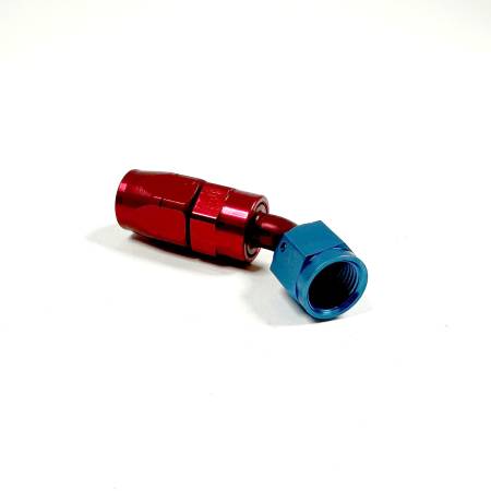 Aeroquip - Aeroquip Fcm4022 - 06 Reusable S.A.E. 37° (Jic/An) Swivel 45° Elbow Fitting - Red/Blue Anodized Aluminum