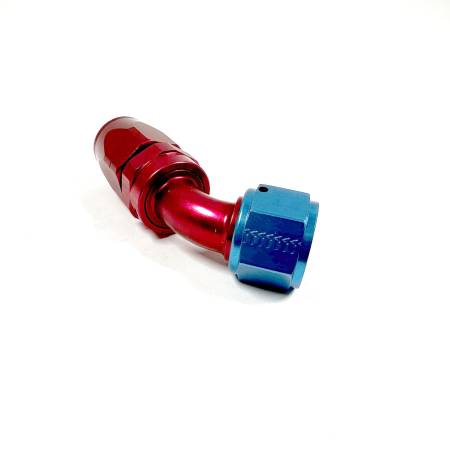 Aeroquip - Aeroquip Fcm4025 - 12 Reusable S.A.E. 37° (Jic/An) Swivel 45° Elbow Fitting - Red/Blue Anodized Aluminum