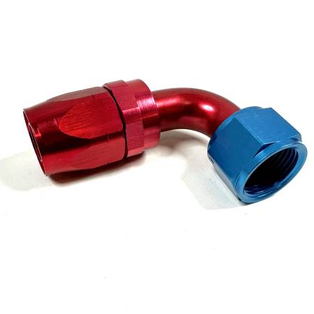 Aeroquip - Aeroquip Fcm4035 - 12 Reusable S.A.E. 37° (Jic/An) Swivel 90° Elbow Fitting - Red/Blue Anodized Aluminum